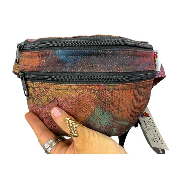 Vintage Handbags - 90's Unisex PARROT CANVAS COMPANY USA gold abstract fanny pack